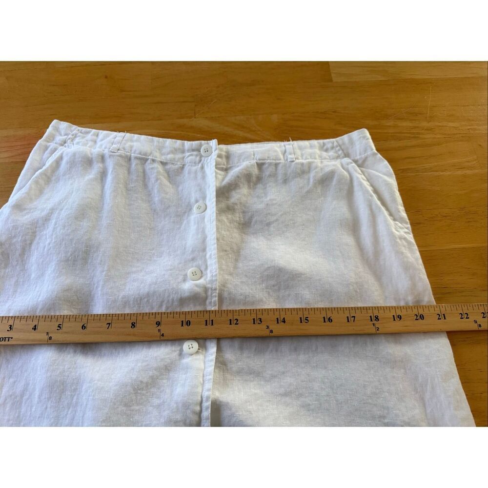 Autograph New York White Linen Button-Front Midi Skirt Size 12 - Picture 9 of 12